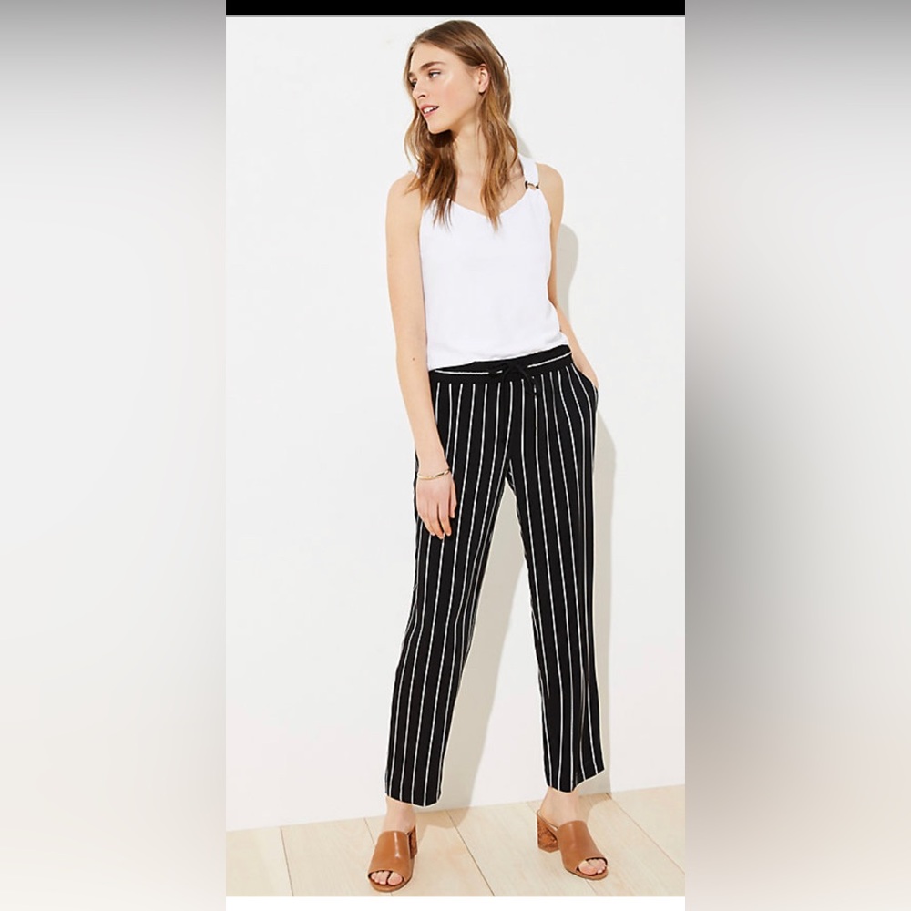 NWT LOFT XS Drawstring black pants